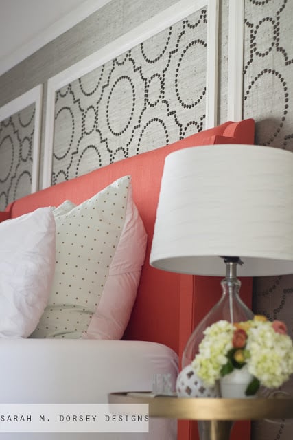 DIY Nailhead and Grasscloth Wall Covering