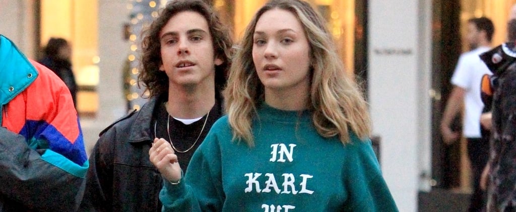 Maddie Ziegler's Green "In Karl We Trust" Vintage Sweatshirt