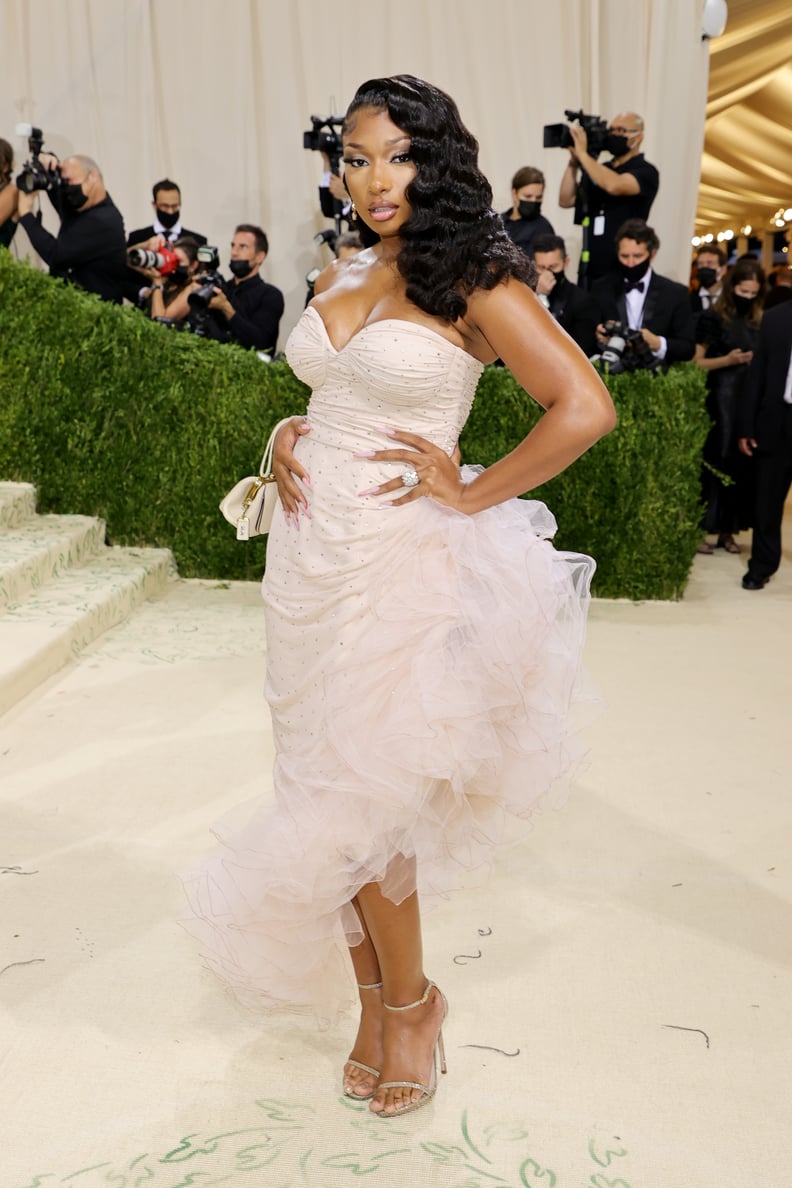 NEW YORK, NEW YORK - SEPTEMBER 13: Megan Thee Stallion attends The 2021 Met Gala Celebrating In America: A Lexicon Of Fashion at Metropolitan Museum of Art on September 13, 2021 in New York City. (Photo by Mike Coppola/Getty Images)