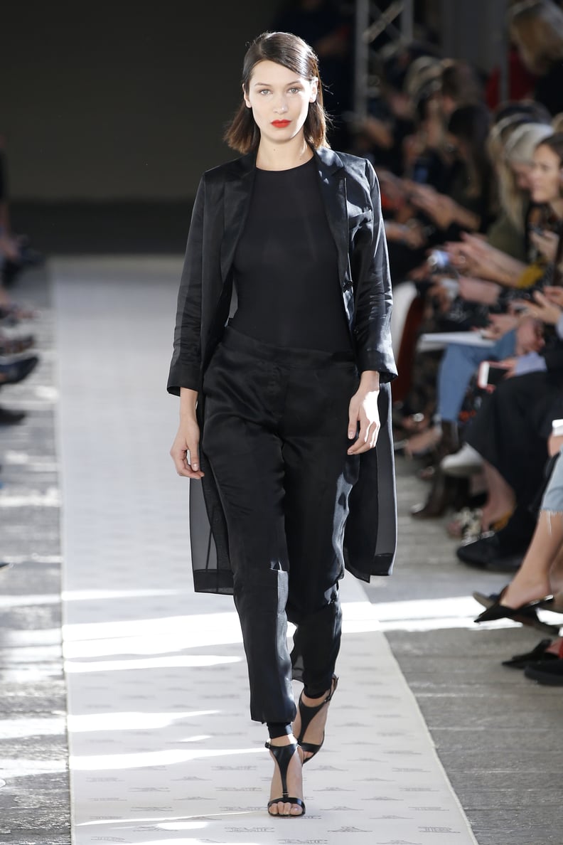 Bella Wore Simple Black Separates on the Max Mara Runway