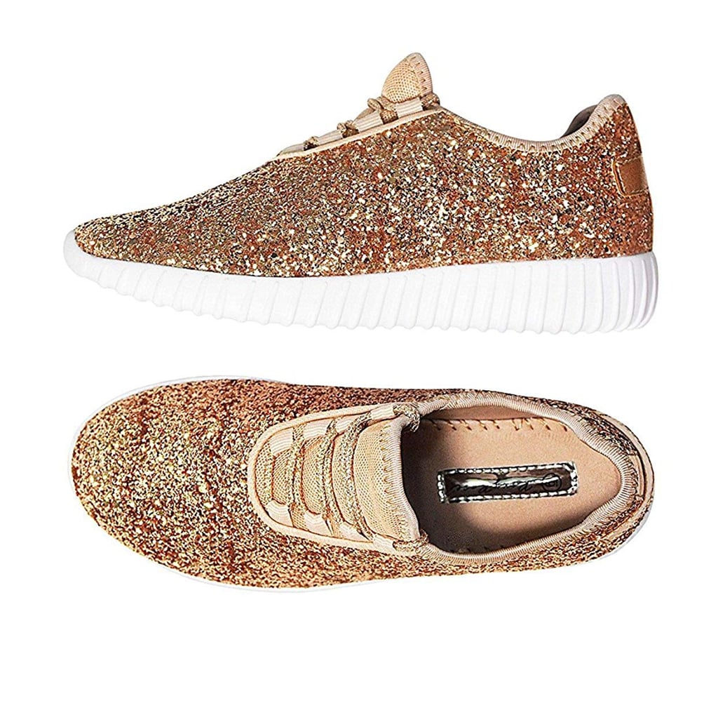 SF Forever Glitter Jogger Sneakers in Rose Gold