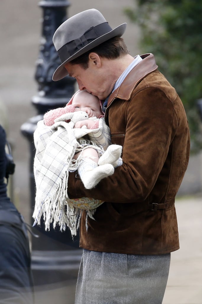 Brad Pitt With Baby on the Set of Five Seconds of Silence