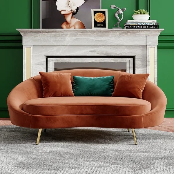 The Best Curved Velvet Loveseat