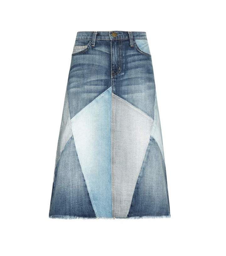 Current/Elliott The Patchwork Denim Skirt ($386)