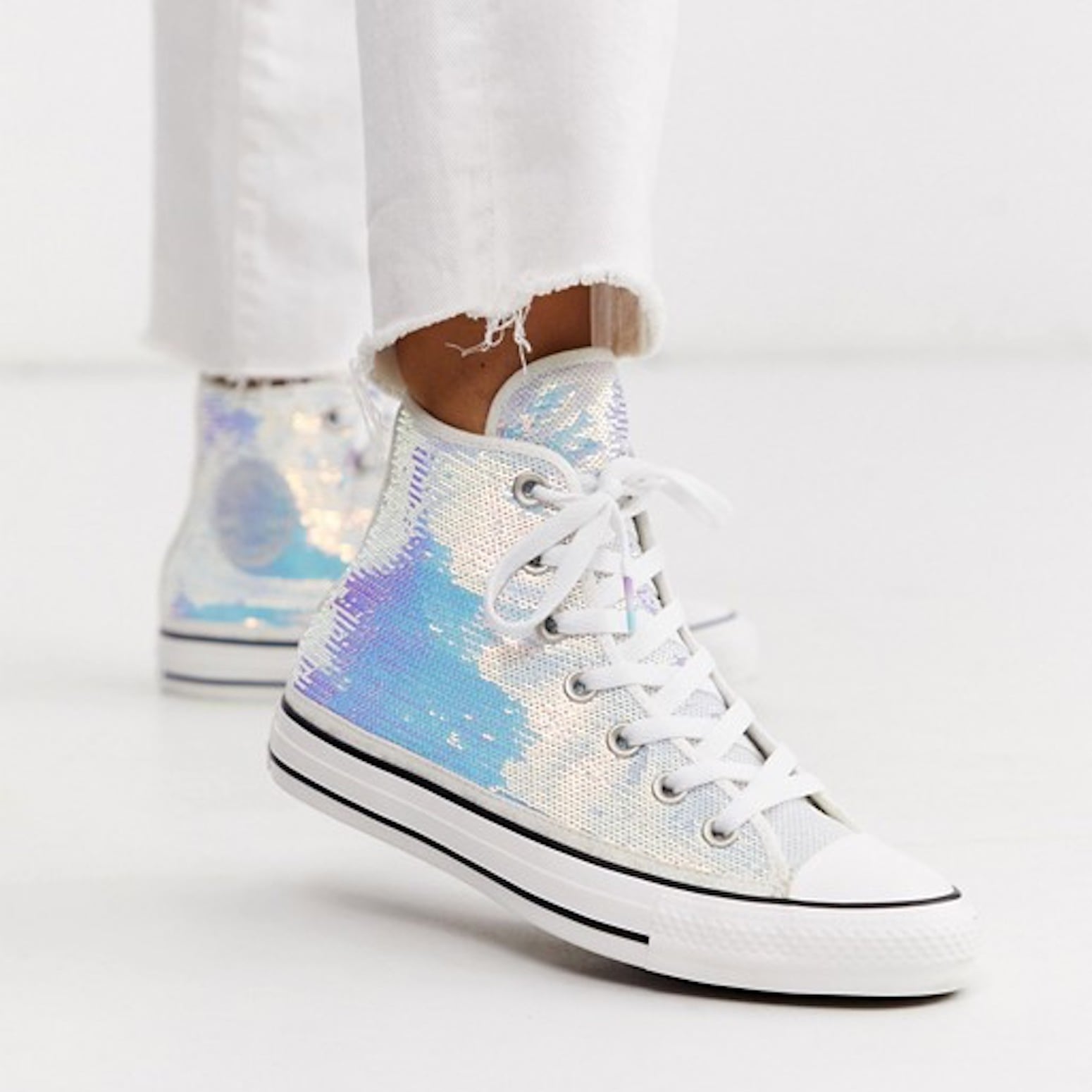 sequin high top sneakers