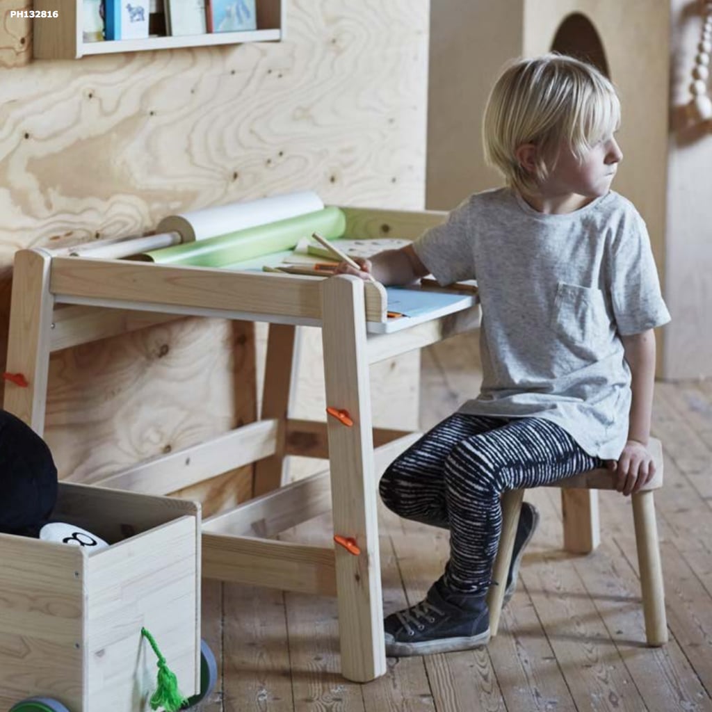 This wooden desk ($70) and stool ($20) set is perfect for budding artists and creatives.