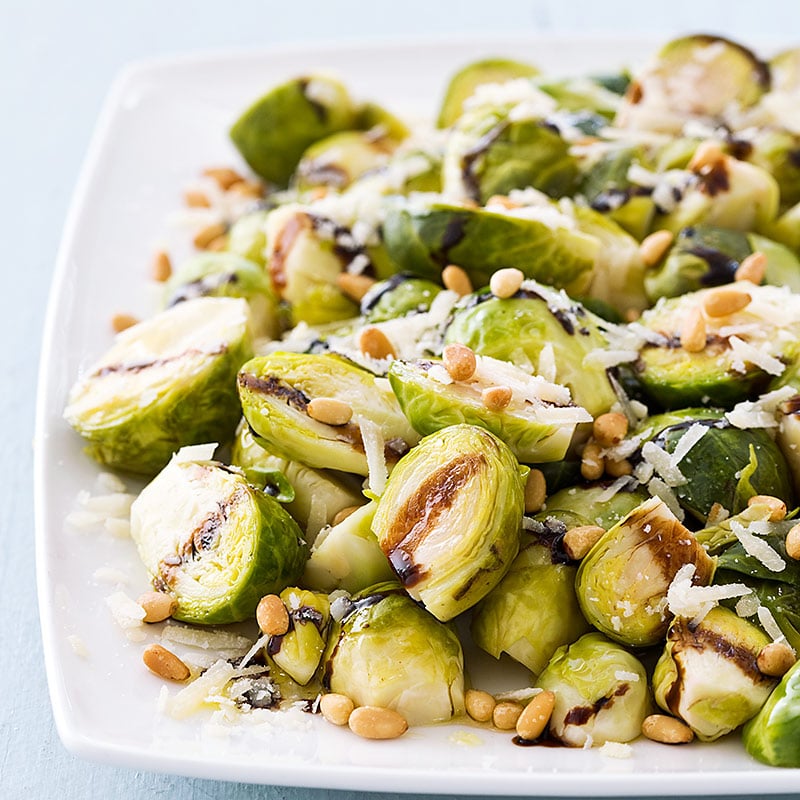 Slow-Cooker Balsamic-Glazed Brussels Sprouts With Pine Nuts Slow-Cooker Balsamic-Glazed Brussels Sprouts With Pine Nuts