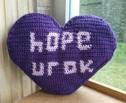 "Hope Ur Ok" Heart Pillow