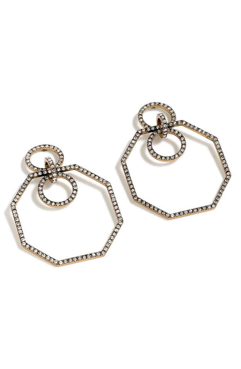 J.Crew Pavé Octagon Earrings