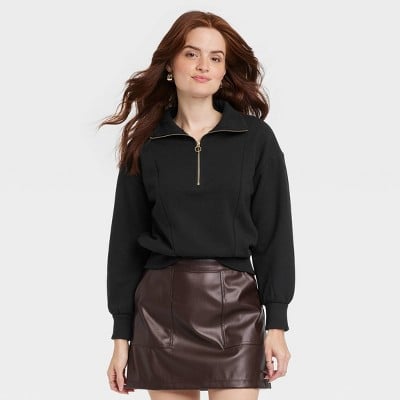 A New Day Women's Quarter Zip Sweatshirt