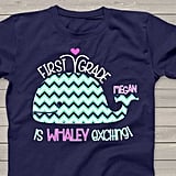 Fudgy would be pretty jealous of this personalized Whaley Exciting Shirt ($19) that adds a fun chevron pattern to her first-day-of-school look. 
