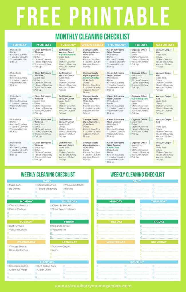 Zone Cleaning Printable Free
