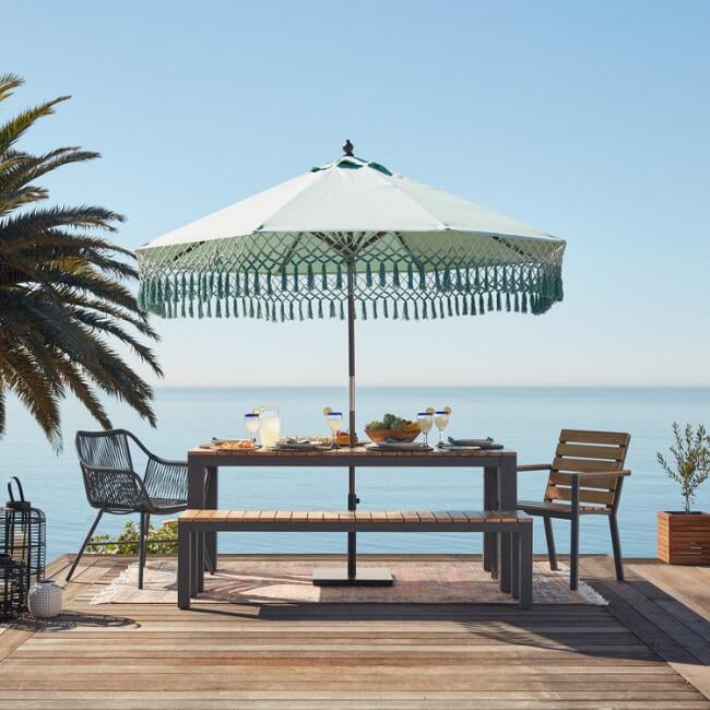 Aqua Replacement Umbrella Canopy With Fringe, Stay Cool This Summer With  These 50 Outdoor Umbrellas