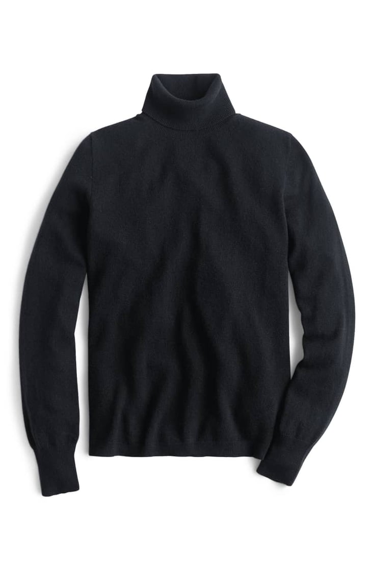 J.Crew Everyday Cashmere Turtleneck Sweater | Best Black Sweaters For ...
