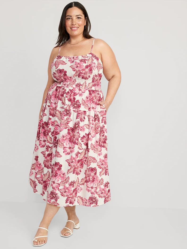 A Floral Midi Dress with Pockets