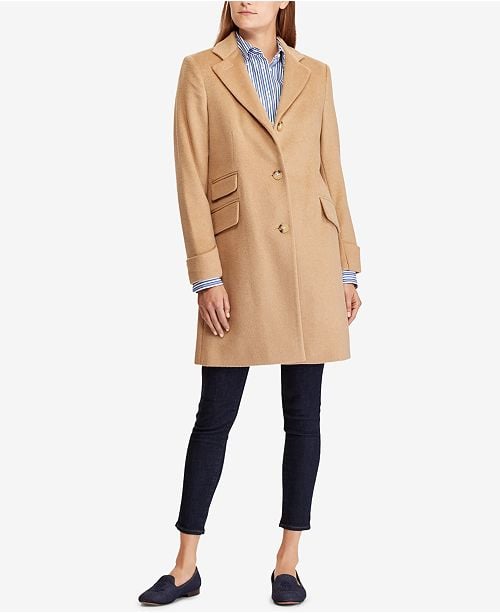 Lauren Ralph Lauren Single Breasted Reefer Coat | Bundle Up With These 11  Cute Coats — Yes, It's Almost That Time | POPSUGAR Fashion Photo 10