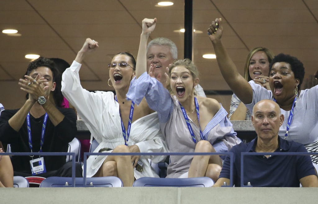 Gigi and Bella Hadid at US Open in Button-Downs 2018
