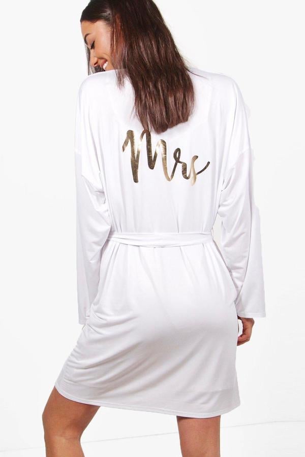 Boohoo Tall Leah 'Mrs' Bridal Robe