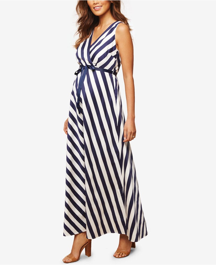 Jessica Simpson Maternity Striped Maxi Dress