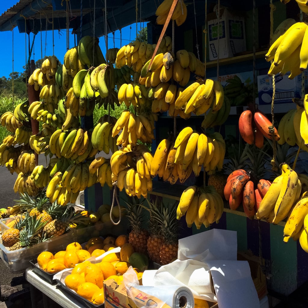 Bananas, papayas, pineapples — you name it, chances are you will stumble upon it at one of the countless produce stands peppered throughout the Big Island. The fruit here is so juicy, I remember eating an entire pineapple in one sitting. It was that good.
