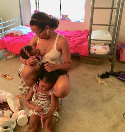 This mom of two shows that, sometimes, getting through the day depends on how good of a multitasker you are.