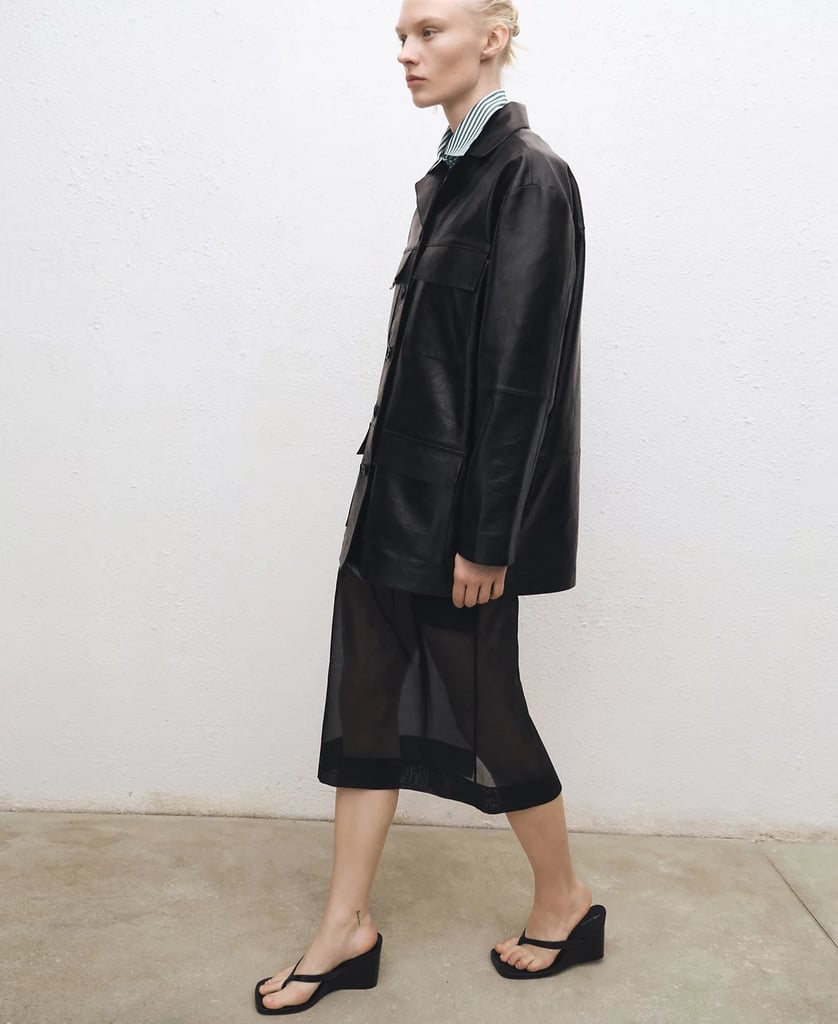 Mango Semi-Sheer Silk Skirt