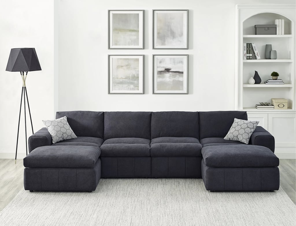 Modular Sectional: Greyleigh Anchoretta 134" Wide Reversible Modular Sectional With Ottomans