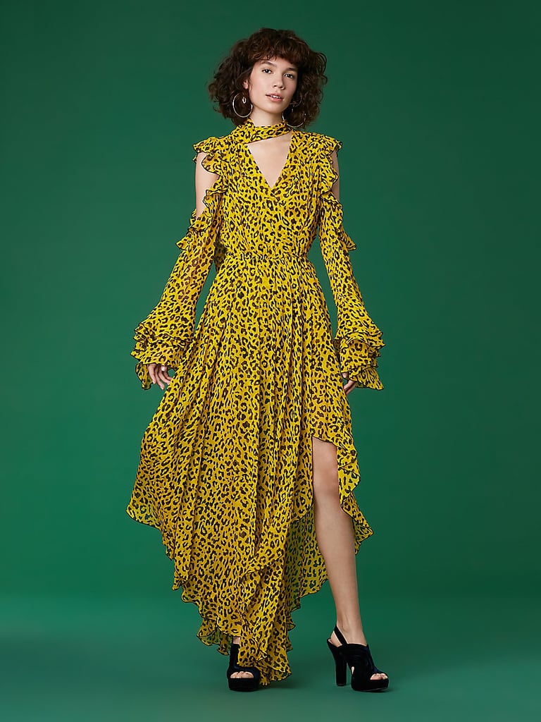 Ruffle sleeve high low maxi on sale dress