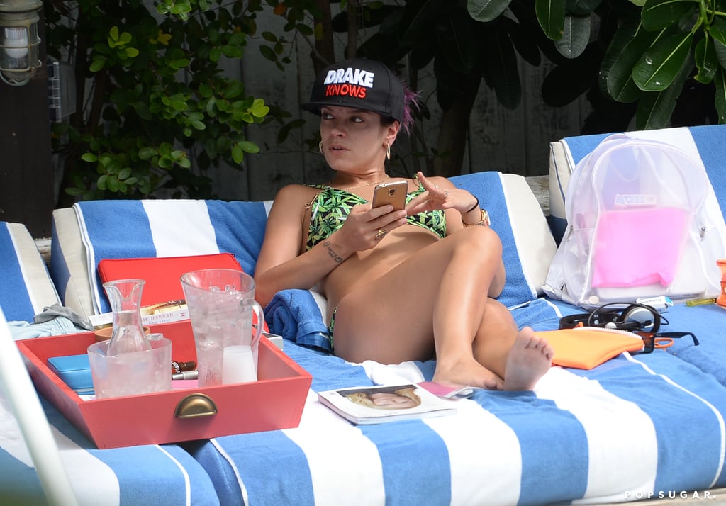 On Monday, Lily Allen lounged poolside in Miami.