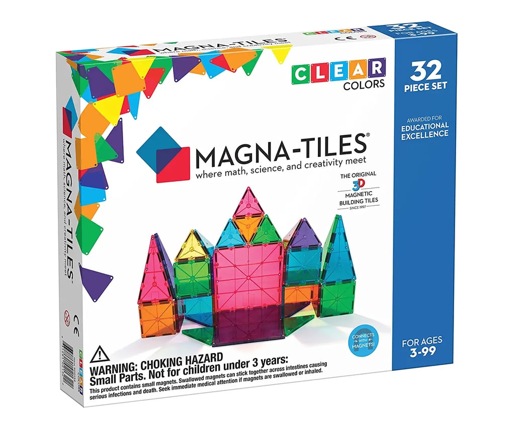 建筑玩具四岁:Magna-Tiles 32-Piece清楚颜色设置