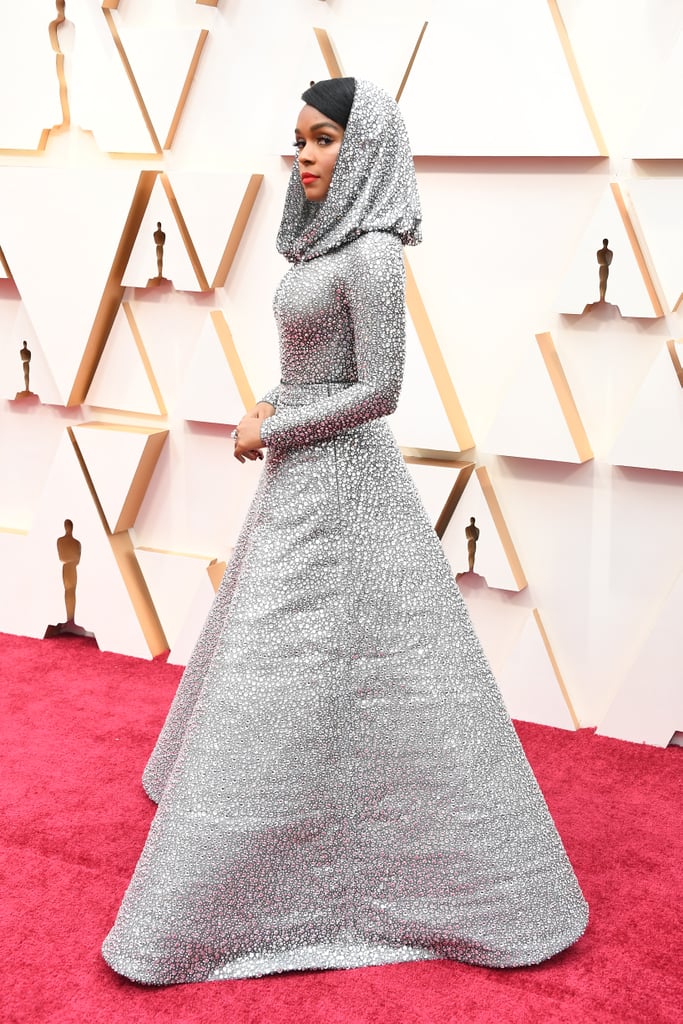 Janelle Monae Silver Cape Ralph Lauren Dress at Oscars 2020