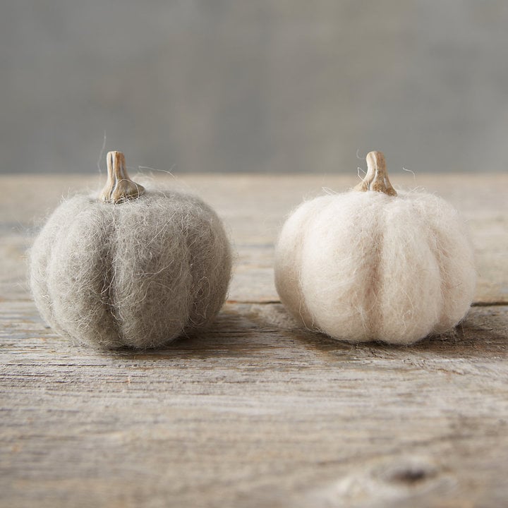 Gray Felt Pumpkins