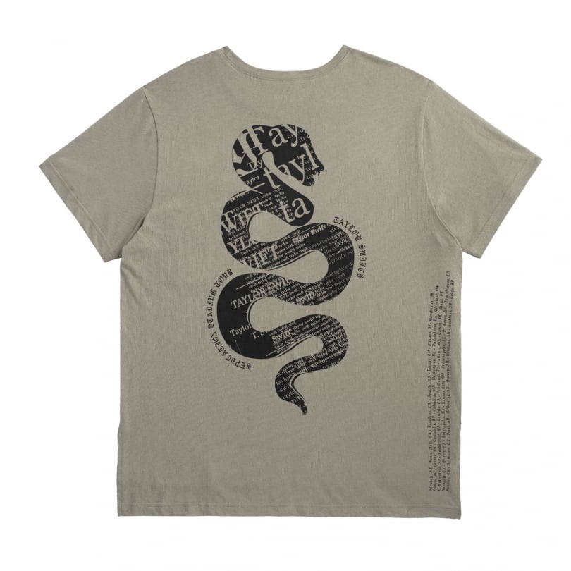 Green Pocket Tour Tee With Snake Design