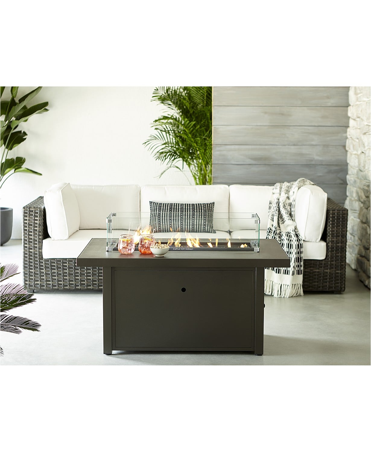 fire pit for living room home depot on Furniture Cal Sil Rectangle Fire Pit Table 70 Outdoor Furniture Pieces That Are On Sale This Memorial Day Popsugar Home Photo 33