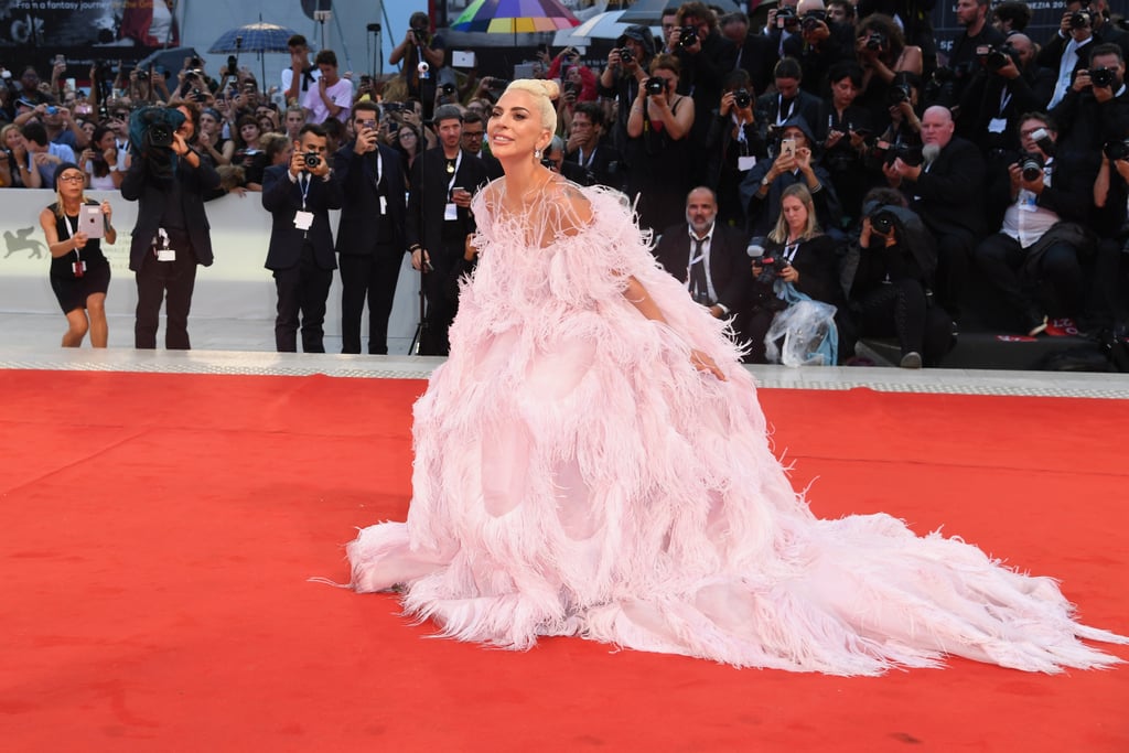 Lady Gaga Pink Valentino Dress at Venice Film Festival