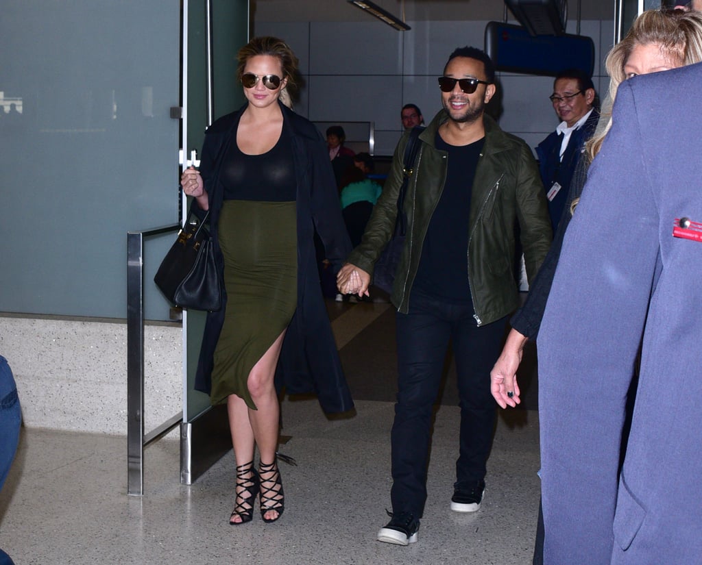 John Legend and Chrissy Teigen Arriving at LAX January 2016