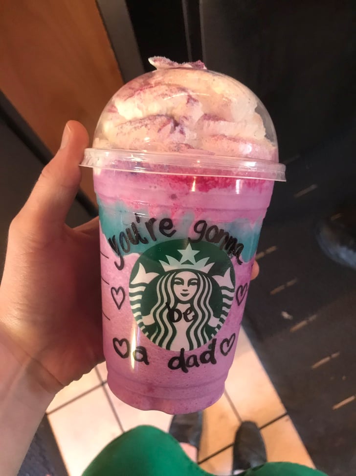Unicorn Frappuccino Pregnancy Announcement POPSUGAR Family