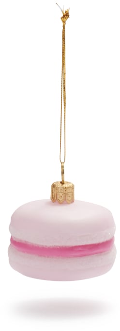 Raspberry Macaron Glass Ornament