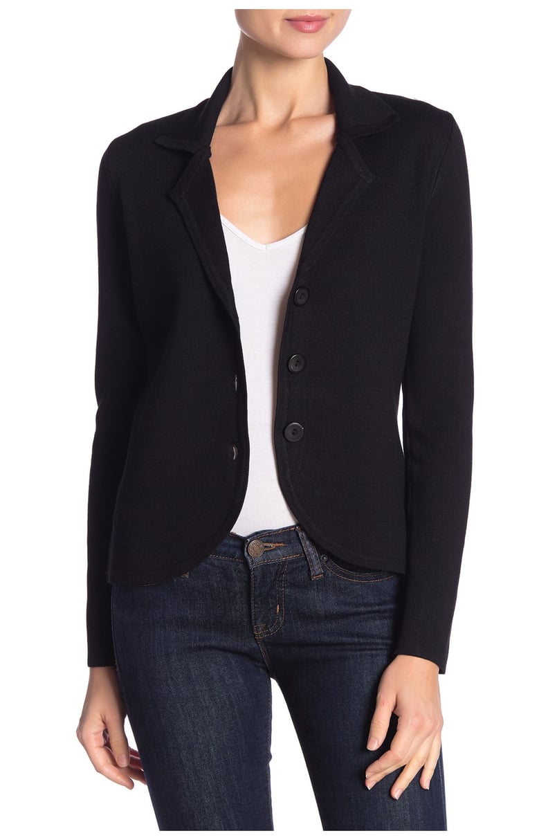 A Great Layering Piece: Cyrus Button Front Knit Blazer