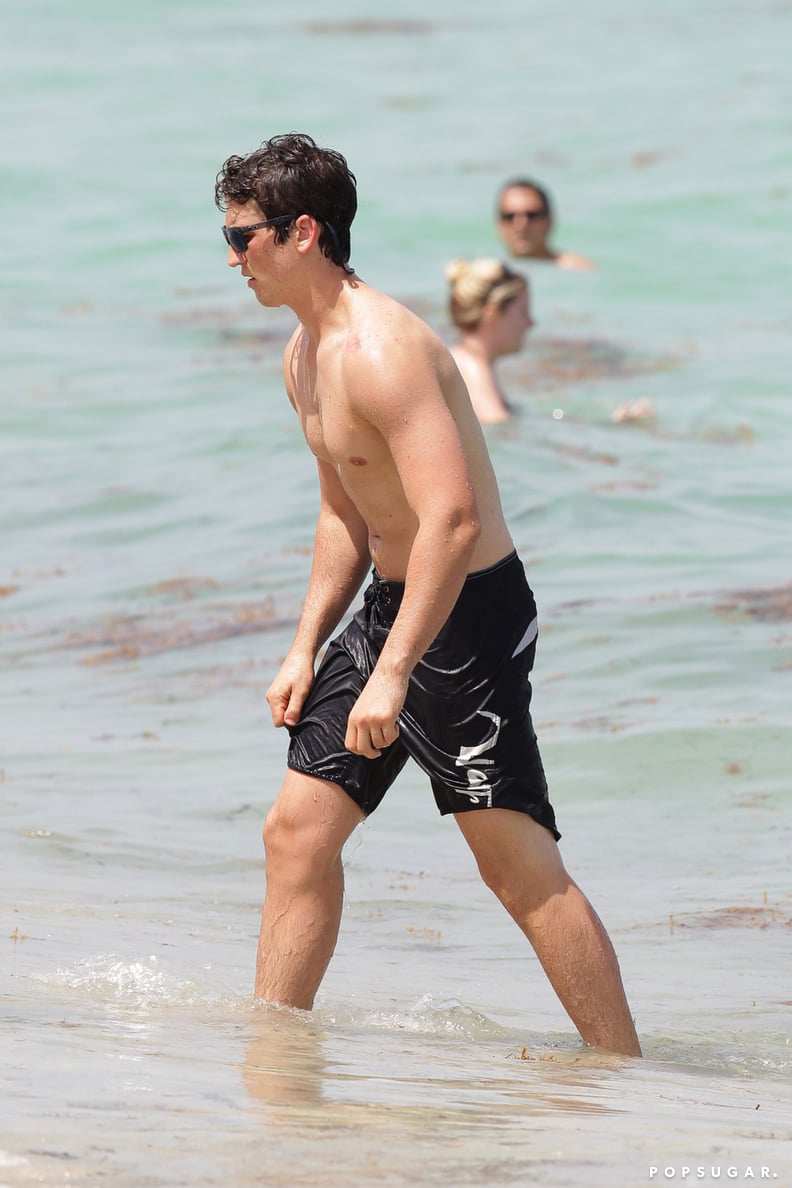 Miles Teller and His Girlfriend on the Beach in Miami | POPSUGAR Celebrity