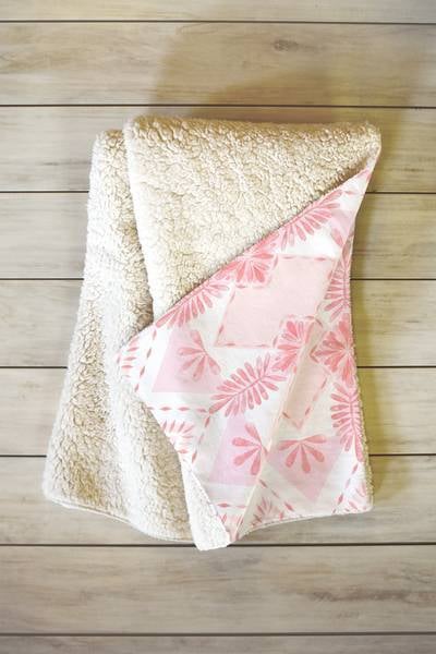 DENY Designs Dash and Ash Strawberry Picnic Sherpa Fleece Throw