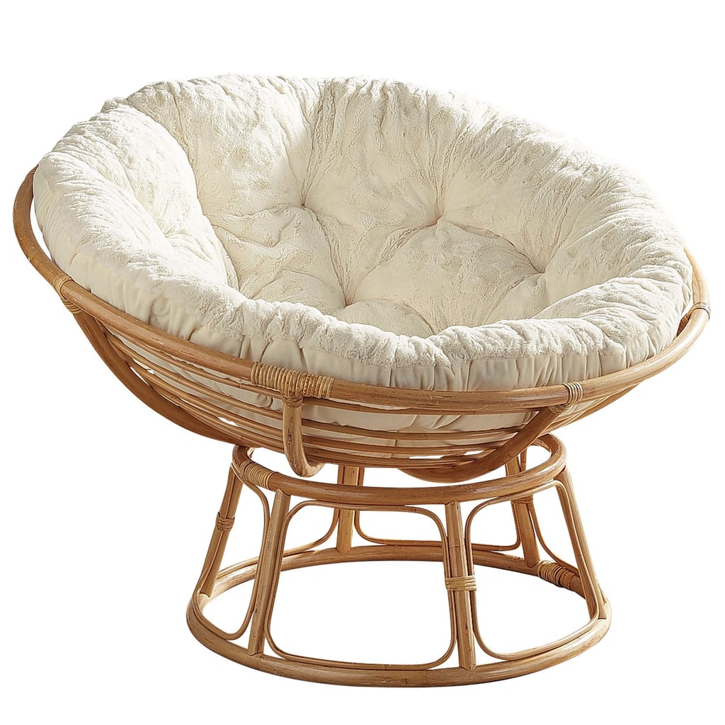 Papasan Chair Frame With Fuzzy Cushion