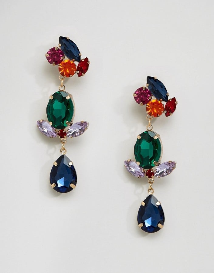 ASOS Jewel Triple-Drop Gemstone Earrings