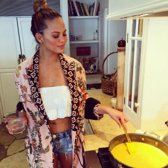 Chrissy Teigen Crop Top On Mother S Day 2016 Popsugar Fashion