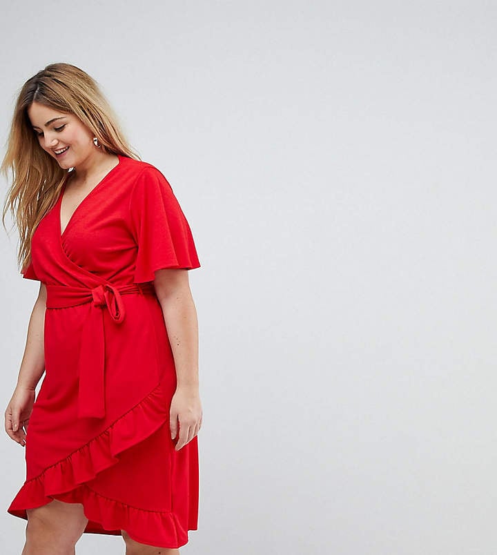 red wrap dress size 18