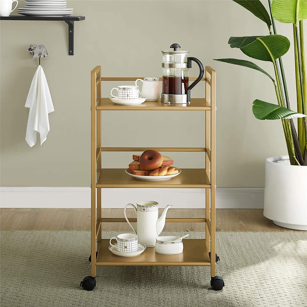 For Portable Storage: Novogratz Helix Utility Cart, Gold