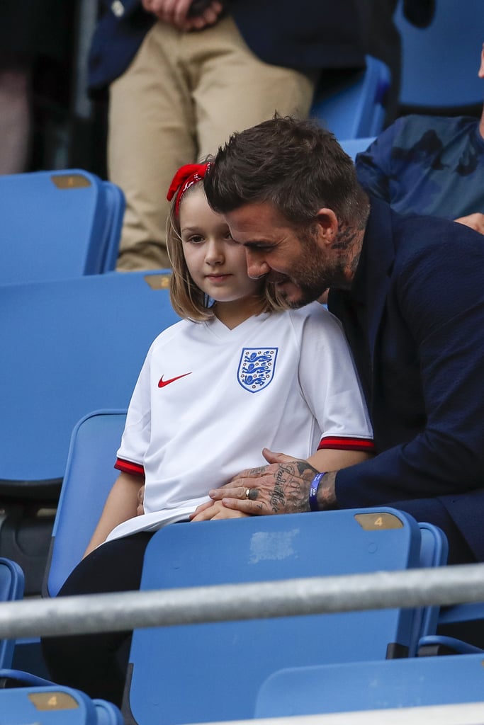 David Beckham and Harper at World Cup Pictures June 2019