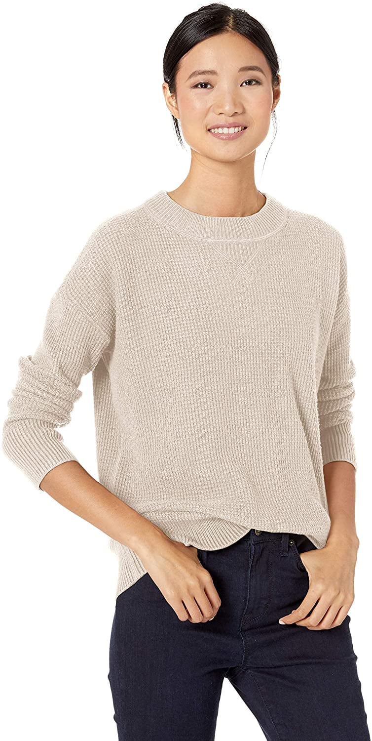 Goodthreads Women's Wool Blend Thermal Stitch Crewneck Sweater