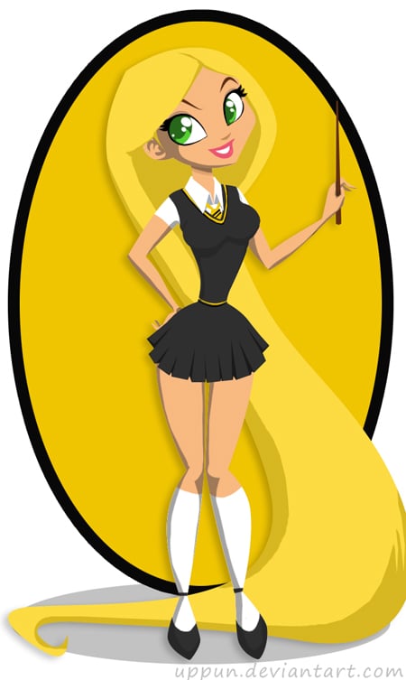 Rapunzel as Hufflepuff