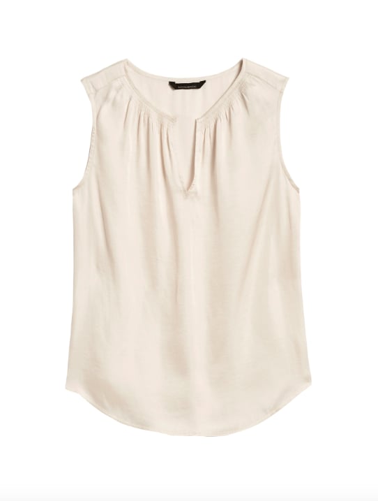 Soft Satin Split-Neck Tank